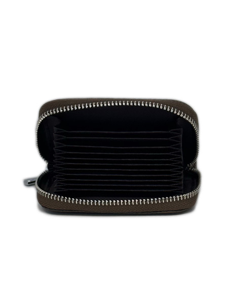 Port Card Piele Naturala aramiu bronz