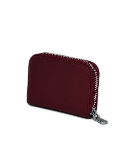 Port Card Piele Naturala bordo