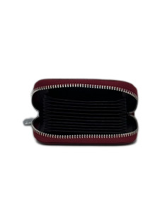 Port Card Piele Naturala bordo 2