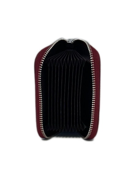 Port Card Piele Naturala bordo