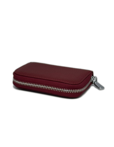 Port Card Piele Naturala bordo