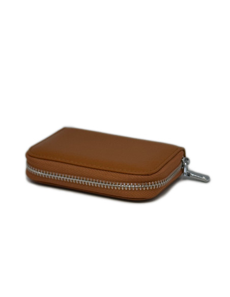 Port Card Piele Naturala camel