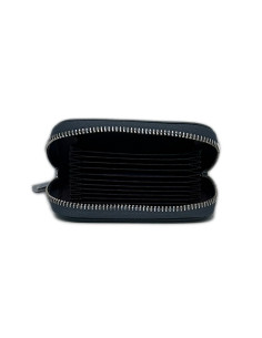 Port Card Piele Naturala gri marin 2