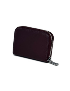Port Card Piele Naturala Magenta