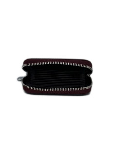 Port Card Piele Naturala Magenta 2