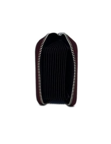 Port Card Piele Naturala Magenta