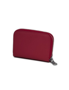 Port Card Piele Naturala rosu