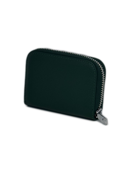Port Card Piele Naturala verde