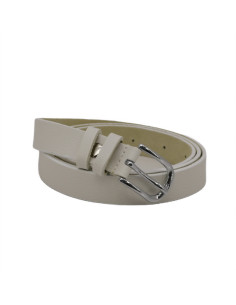 Curea Dama din Piele Naturala 1,8 cm alb murdar