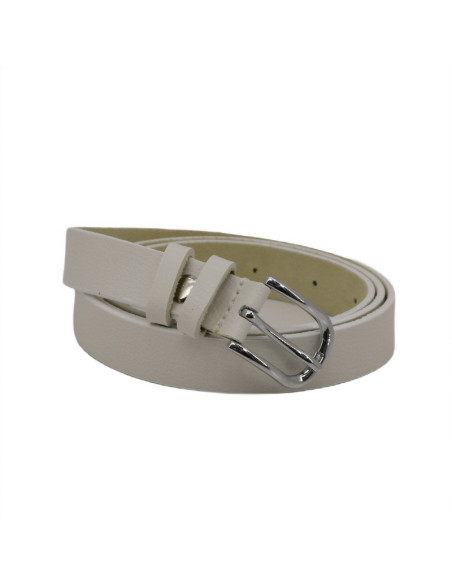Curea Dama din Piele Naturala 1,8 cm alb murdar