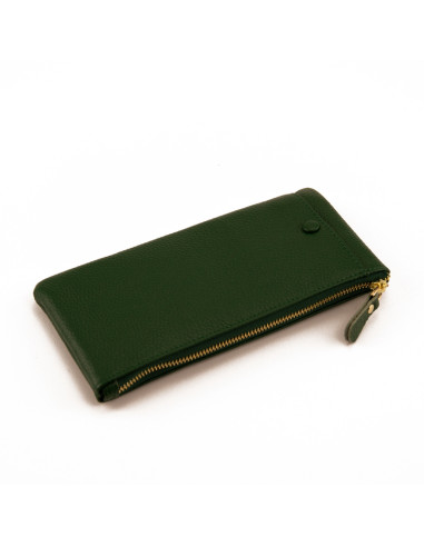 Portofel Piele Naturala slim verde