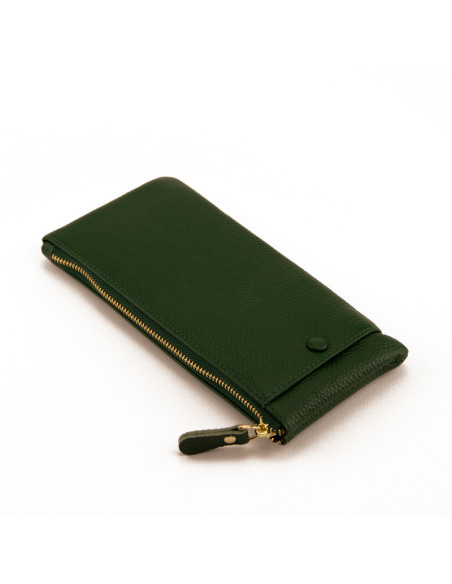 Portofel Piele Naturala slim verde