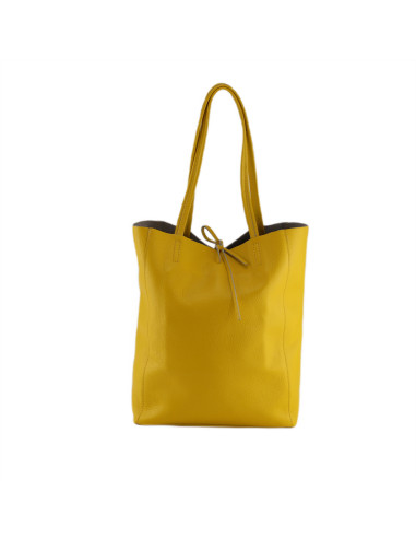 Geanta Piele Naturala Shopper Bag 2024 galben