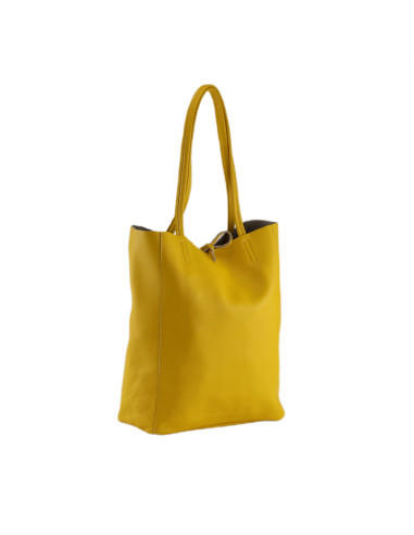 Geanta Piele Naturala Shopper Bag 2024 galben