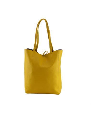 Geanta Piele Naturala Shopper Bag 2024 galben