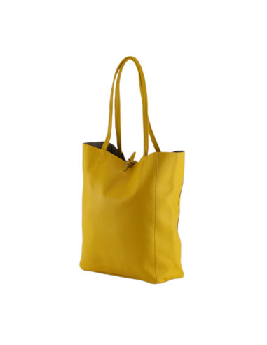 Geanta Piele Naturala Shopper Bag 2024 galben