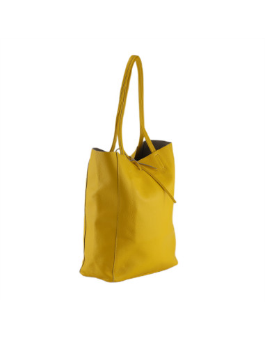 Geanta Piele Naturala Shopper Bag 2024 galben