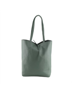 Geanta Piele Naturala Shopper Bag verde marin 2