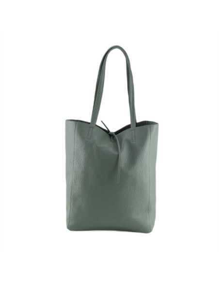 Geanta Piele Naturala Shopper Bag verde marin