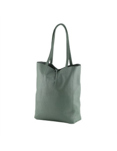 Geanta Piele Naturala Shopper Bag verde marin