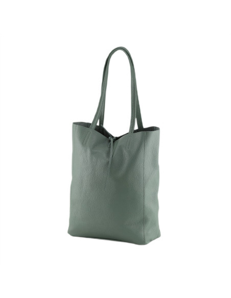 Geanta Piele Naturala Shopper Bag verde marin