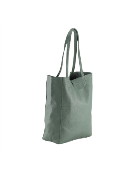 Geanta Piele Naturala Shopper Bag verde marin