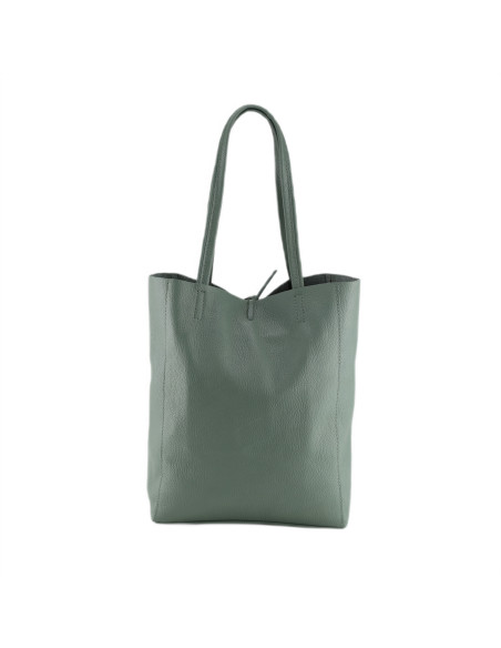 Geanta Piele Naturala Shopper Bag verde marin