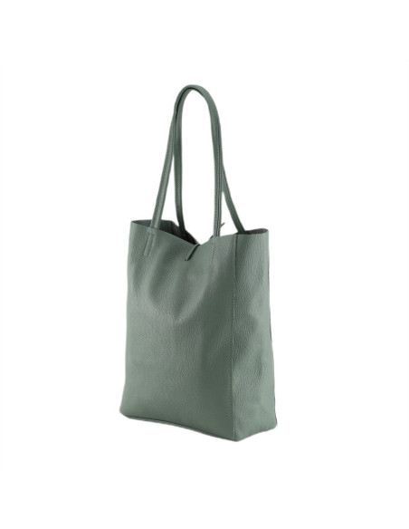 Geanta Piele Naturala Shopper Bag verde marin