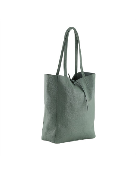 Geanta Piele Naturala Shopper Bag verde marin