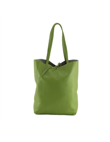 Geanta Piele Naturala Shopper Bag 2024 verde fistic