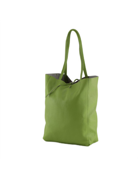 Geanta Piele Naturala Shopper Bag 2024 verde fistic