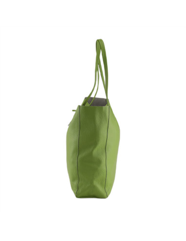 Geanta Piele Naturala Shopper Bag 2024 verde fistic