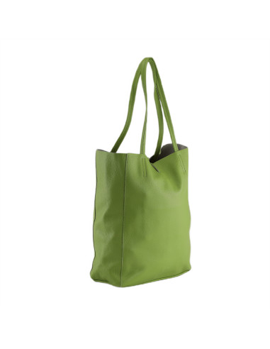 Geanta Piele Naturala Shopper Bag 2024 verde fistic