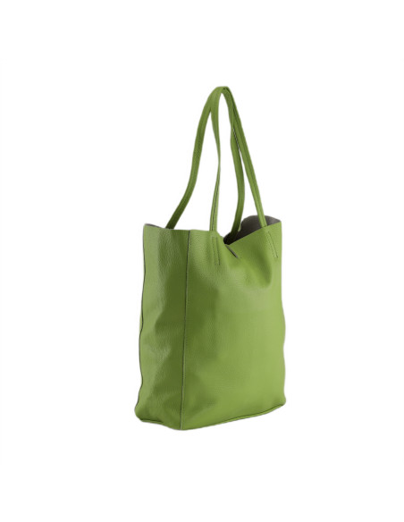 Geanta Piele Naturala Shopper Bag 2024 verde fistic