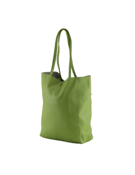Geanta Piele Naturala Shopper Bag 2024 verde fistic