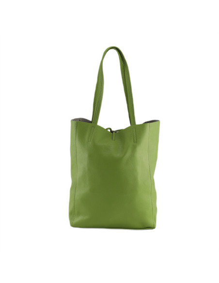 Geanta Piele Naturala Shopper Bag 2024 verde fistic