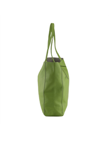 Geanta Piele Naturala Shopper Bag 2024 verde fistic