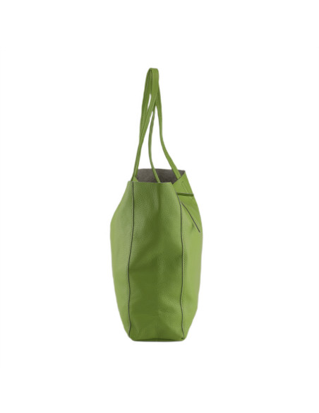 Geanta Piele Naturala Shopper Bag 2024 verde fistic