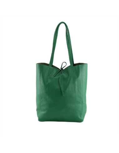 Geanta Piele Naturala Shopper Bag 2024 verde smarald