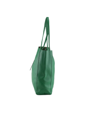 Geanta Piele Naturala Shopper Bag 2024 verde smarald