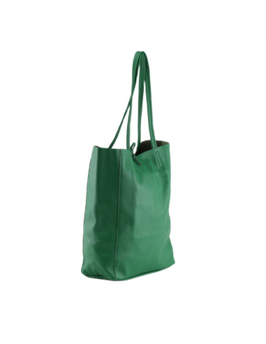 Geanta Piele Naturala Shopper Bag 2024 verde smarald