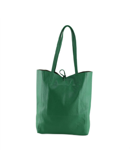 Geanta Piele Naturala Shopper Bag 2024 verde smarald