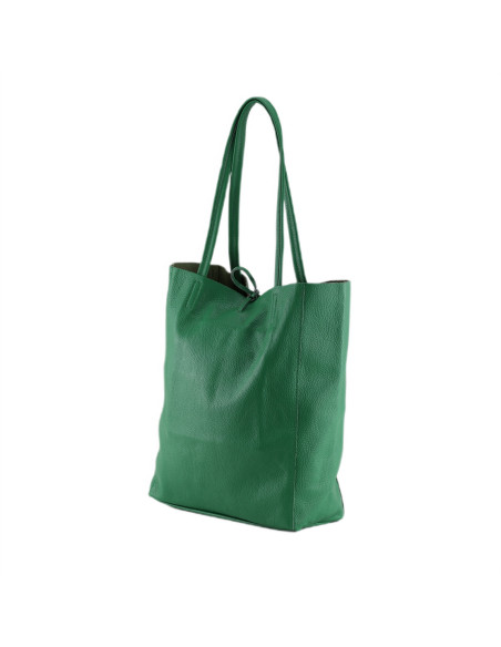 Geanta Piele Naturala Shopper Bag 2024 verde smarald