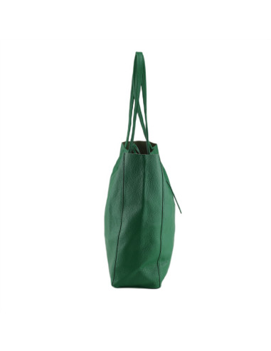 Geanta Piele Naturala Shopper Bag 2024 verde smarald