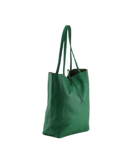 Geanta Piele Naturala Shopper Bag 2024 verde smarald
