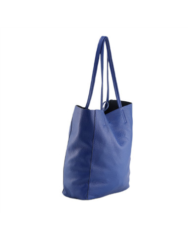Geanta Piele Naturala Shopper Bag 2024 albastru