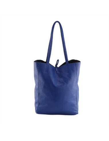 Geanta Piele Naturala Shopper Bag 2024 albastru