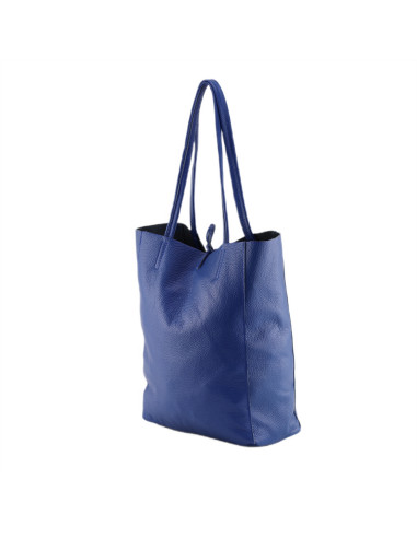 Geanta Piele Naturala Shopper Bag 2024 albastru
