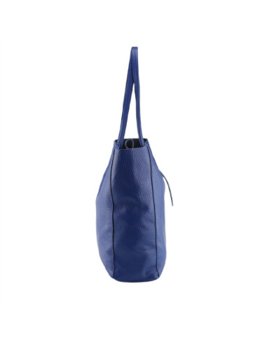 Geanta Piele Naturala Shopper Bag 2024 albastru