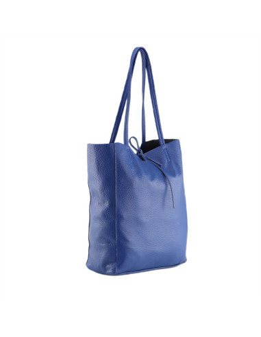 Geanta Piele Naturala Shopper Bag 2024 albastru